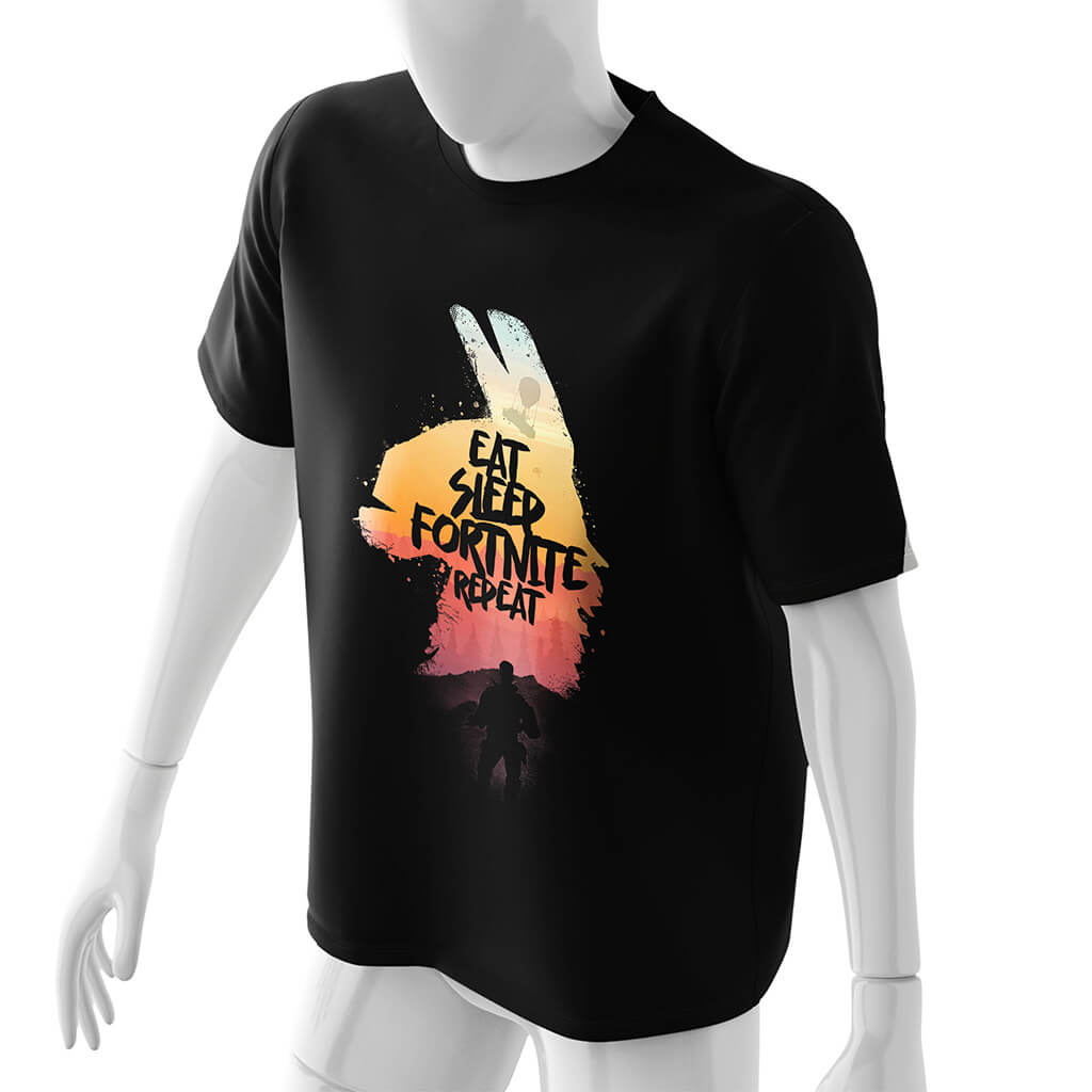 eat-sleep-repeat-fortnite-t-shirts-llama-black