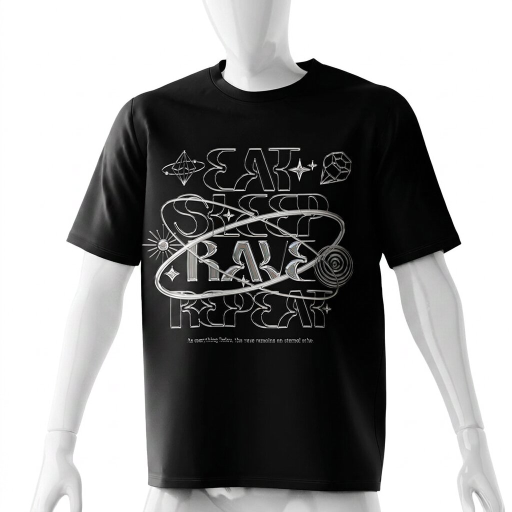 rave-shirt-futuristic-chrome-texture-black