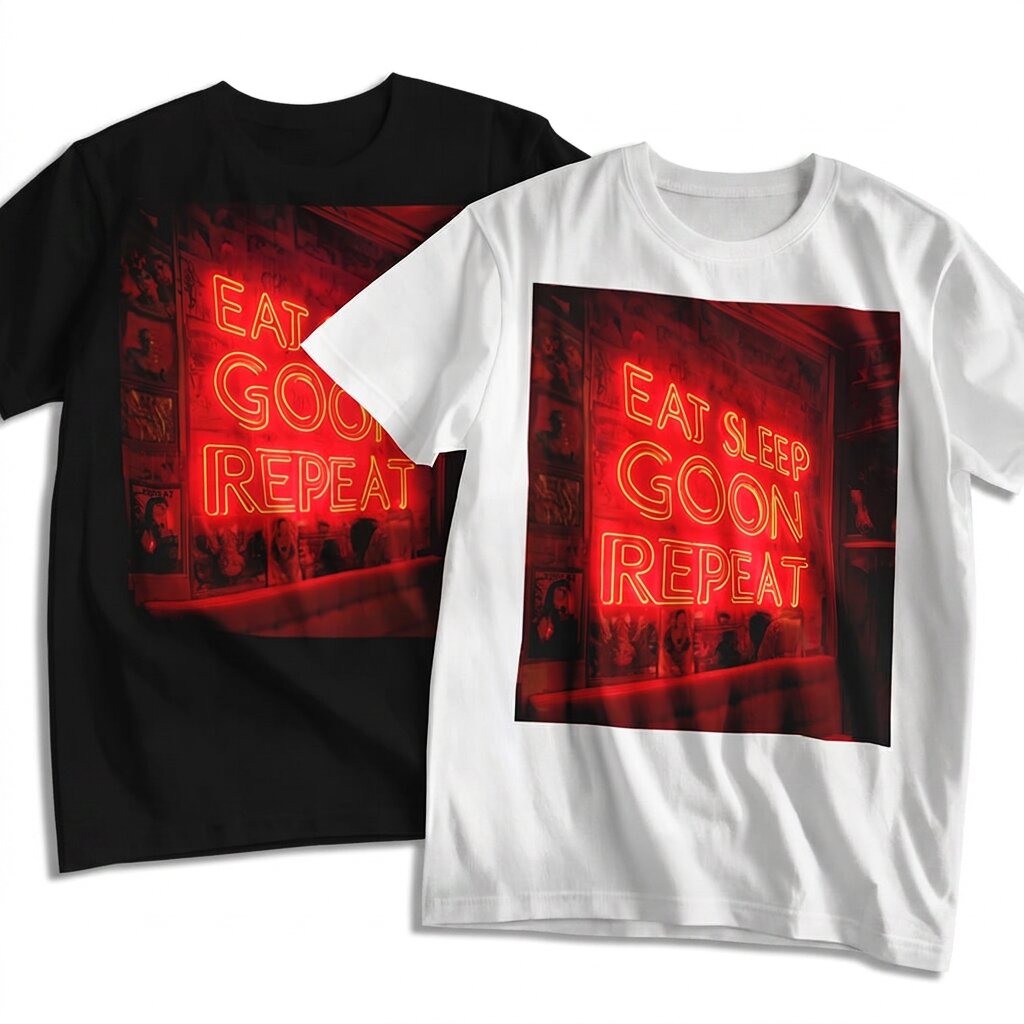 t-shirt-eat-sleep-goon-repeat-neon-lights-black-and-white