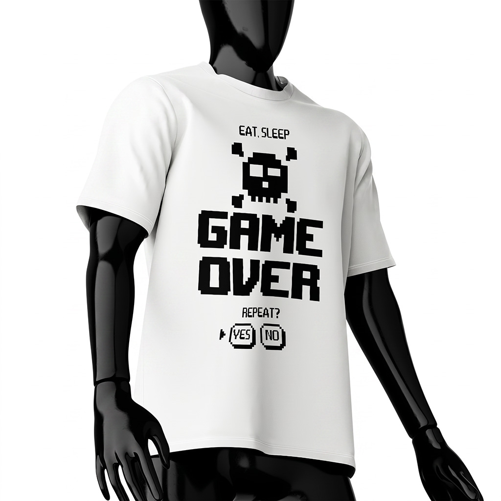 video-game-over-t-shirts-pixel-retro-skull-white