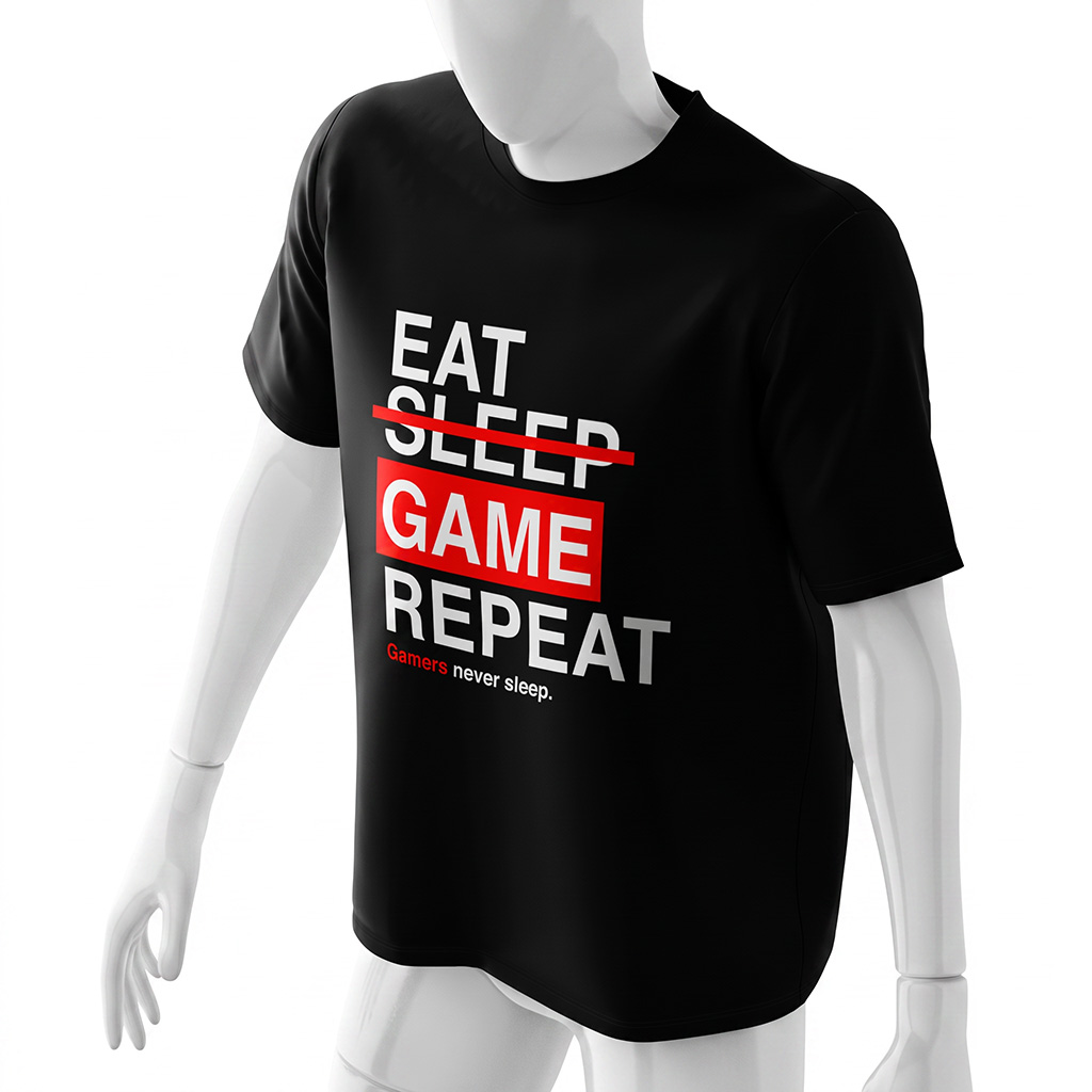 video-game-t-shirt-gamers-never-sleep-black