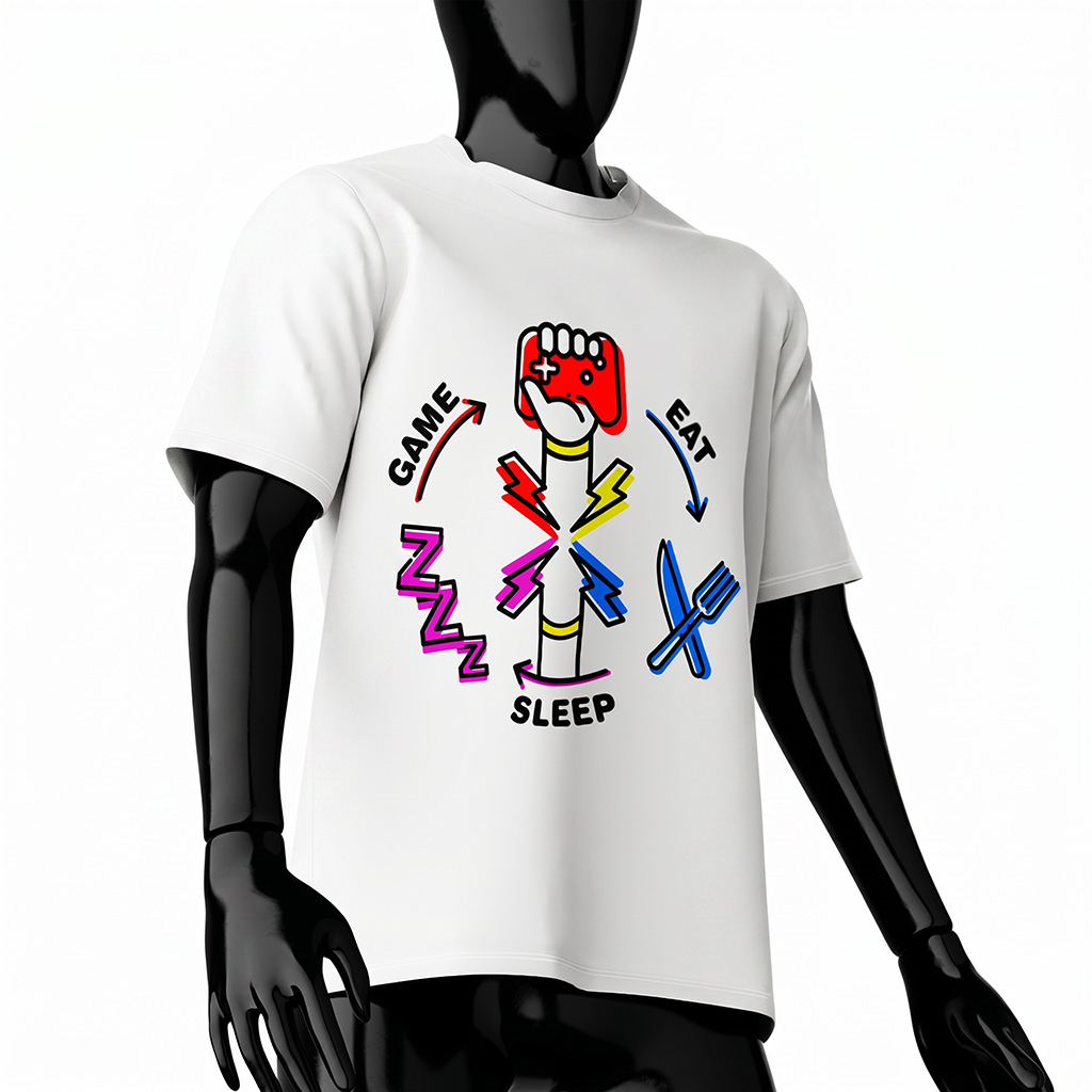 video-game-t-shirts-text-with-icons-white