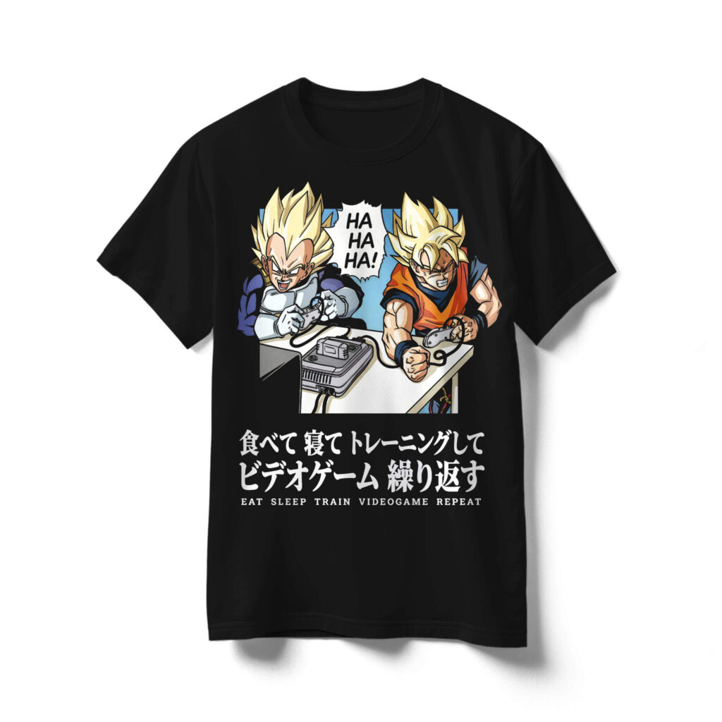eat-sleep-train-videogame-repeat-t-shirt-front-black-shirt-goku-vegeta-playing-videogames-dragon-ball