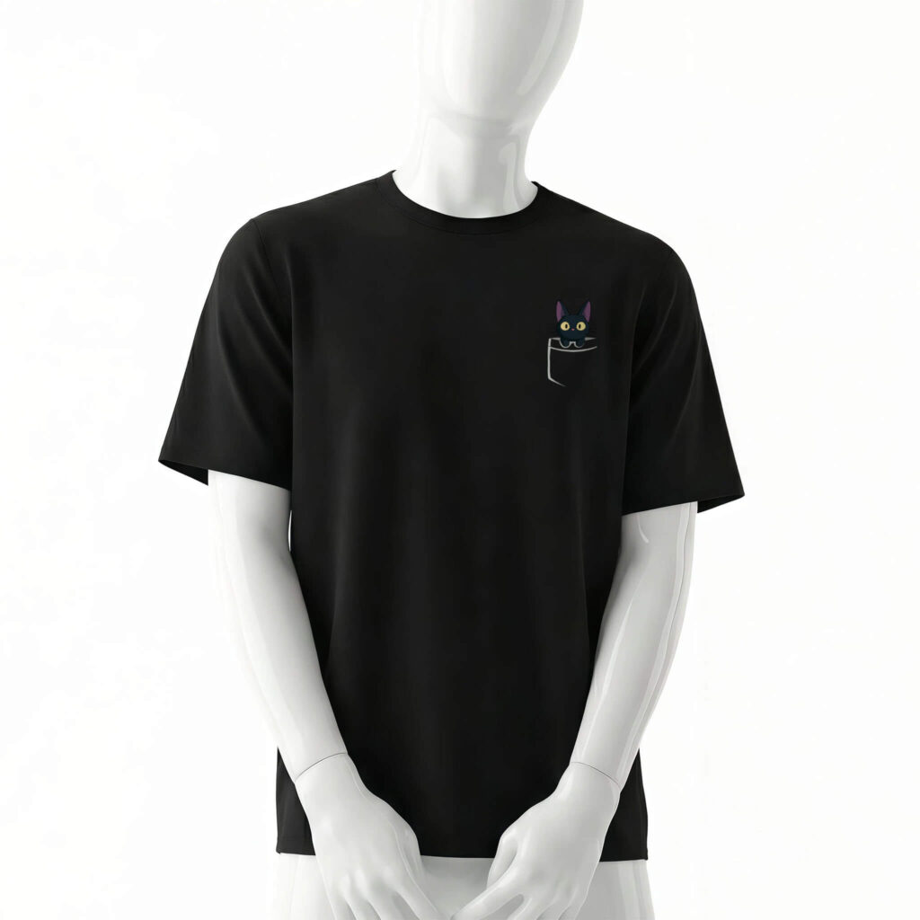 eat-sleep-anime-repeat-shirt-front-black-tee-design-men-Kiki's-Delivery-Service-studio-ghibli