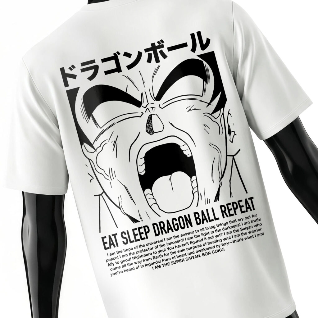 eat-sleep-dragon-ball-repeat-tee-shirt-back-white-detail-design-goku-turns-Super-Saiyajin