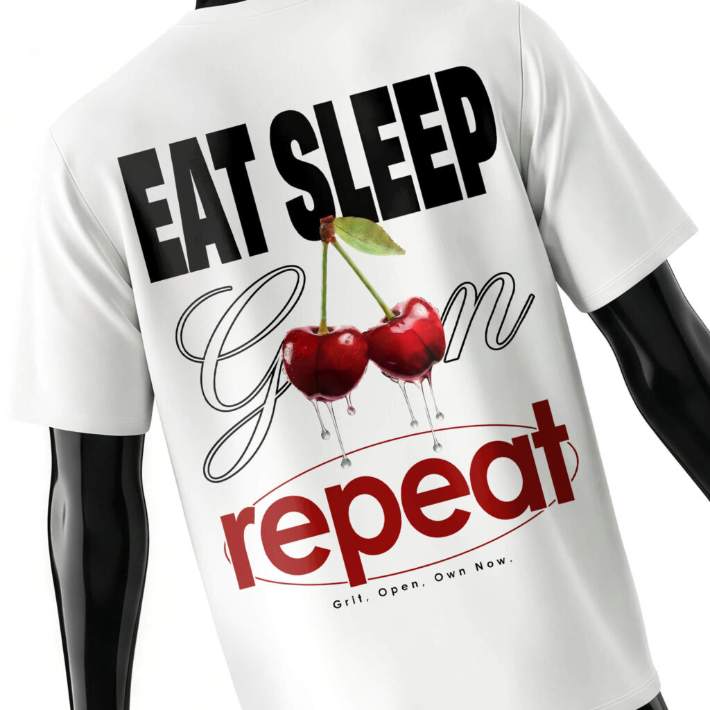 eat-sleep-goon-repeat-tee-shirt-back-white-detail-design-cherries-design