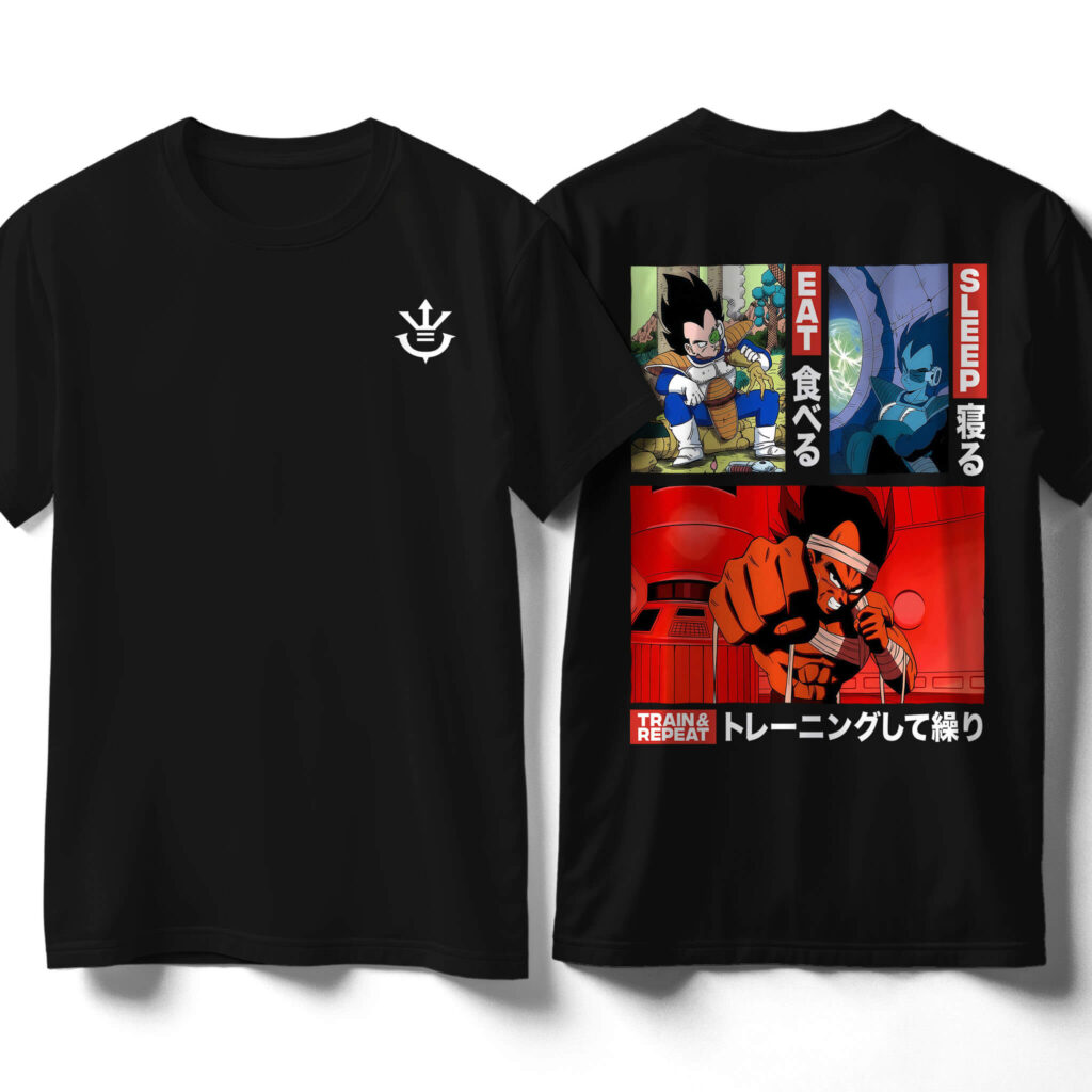 eat-sleep-train-repeat-shirt-front-back-black-shirt-vegeta-eating-sleeping-training