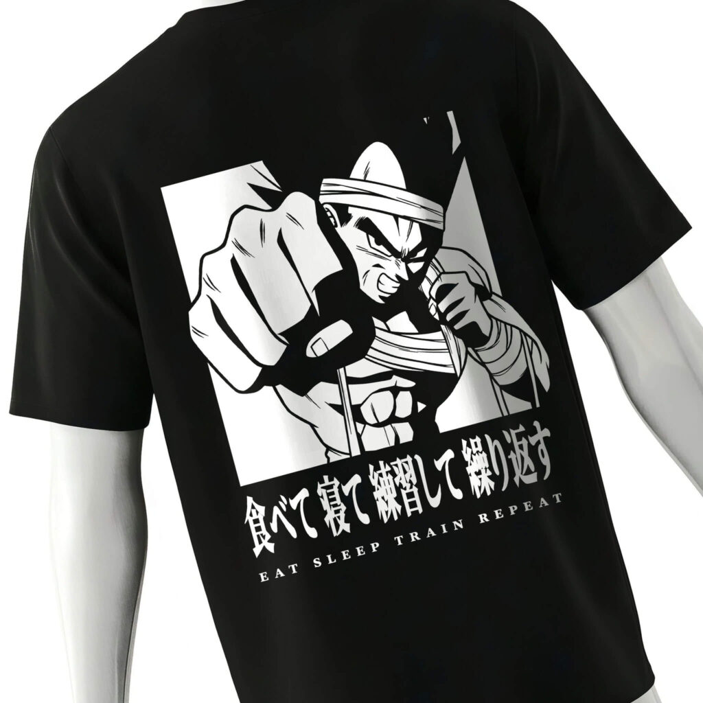 eat-sleep-train-repeat-tee-shirt-back-black-detail-design-vegeta-training