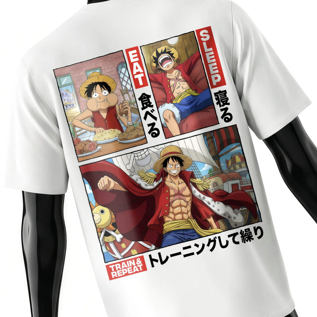 eat-sleep-train-repeat-tee-shirt-back-white-detail-design-luffy-eating-sleeping-training-one-piece