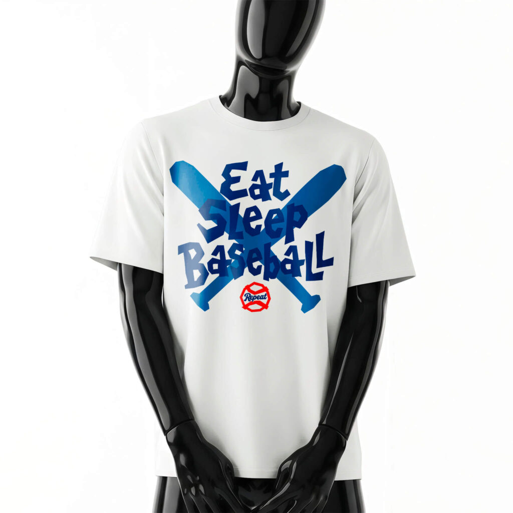 eat-sleep-baseball-repeat-shirt-front-white-tee-design-men-Creative-typography-crossed-bats