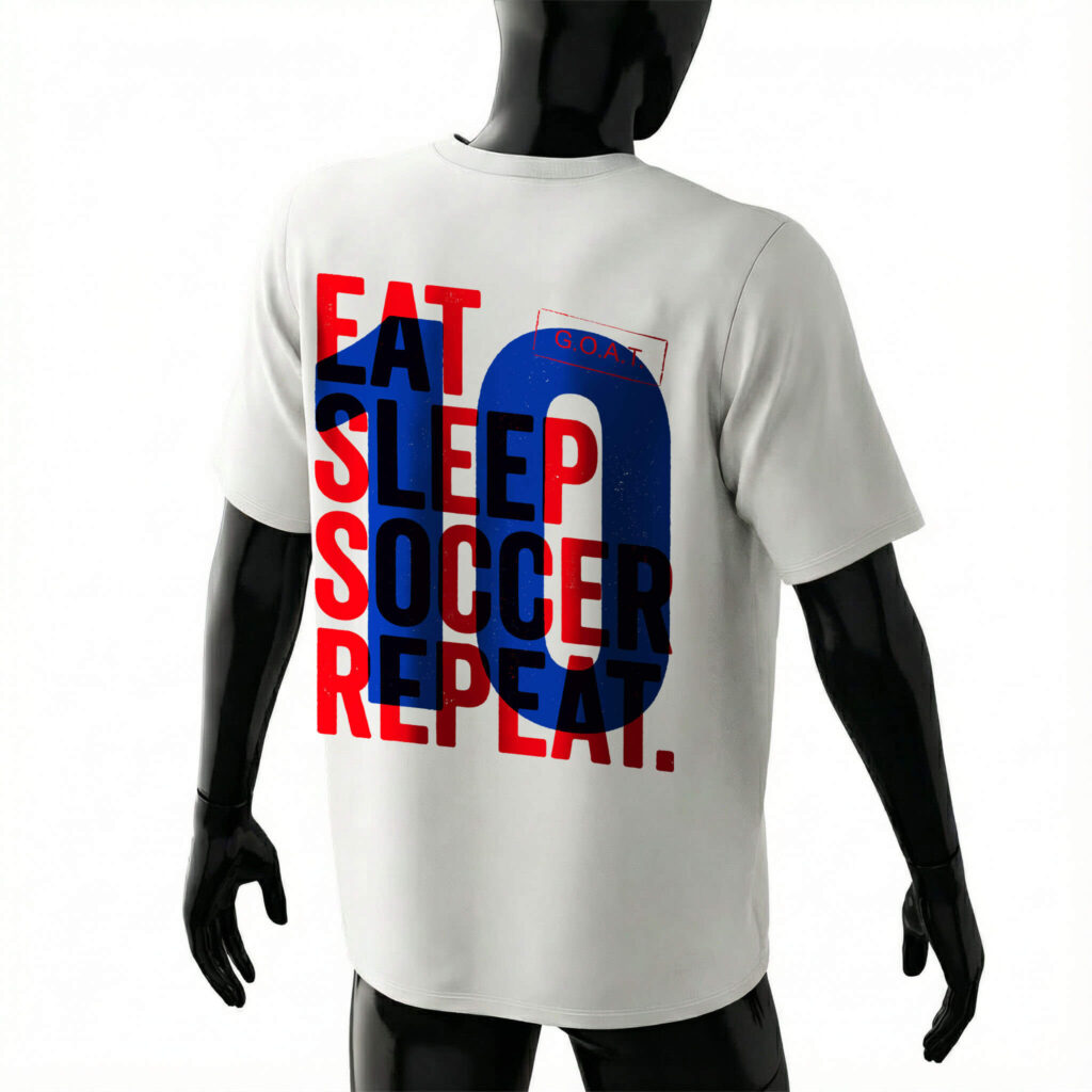 eat-sleep-soccer-repeat-t-shirt-back-white-model-messi-goat