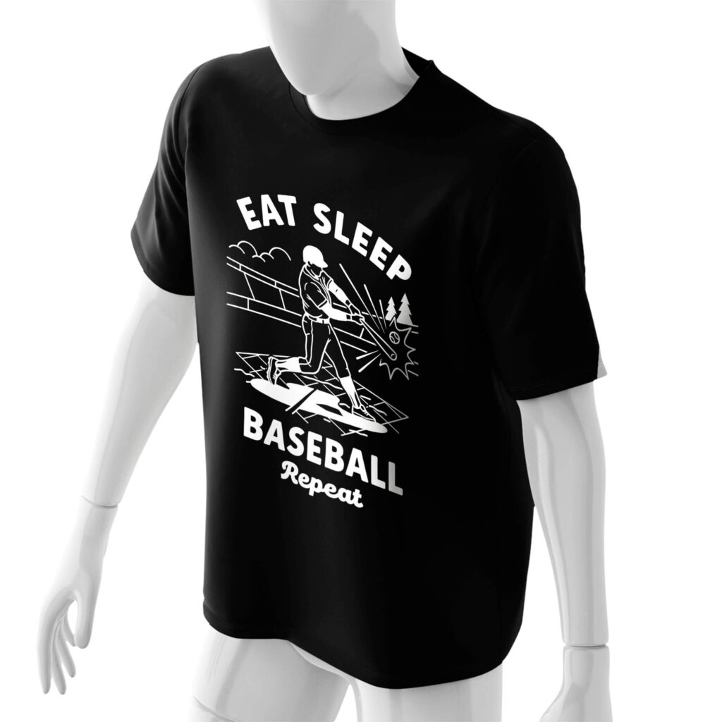 tee-eat-sleep-baseball-repeat-front-black-unisex-swing-illustration